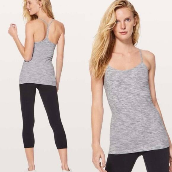 Lululemon Power Pose Tank Sz 6 Wee Are‎ From Space Nimbus Battleship *no pads - Picture 1 of 15